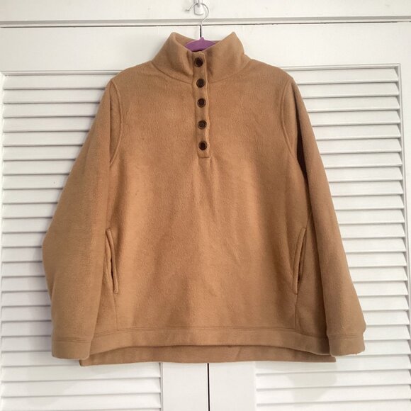 J. Crew Women’s Fleece Sherpa Button Front Tunic Pullover Size L - Picture 5 of 13